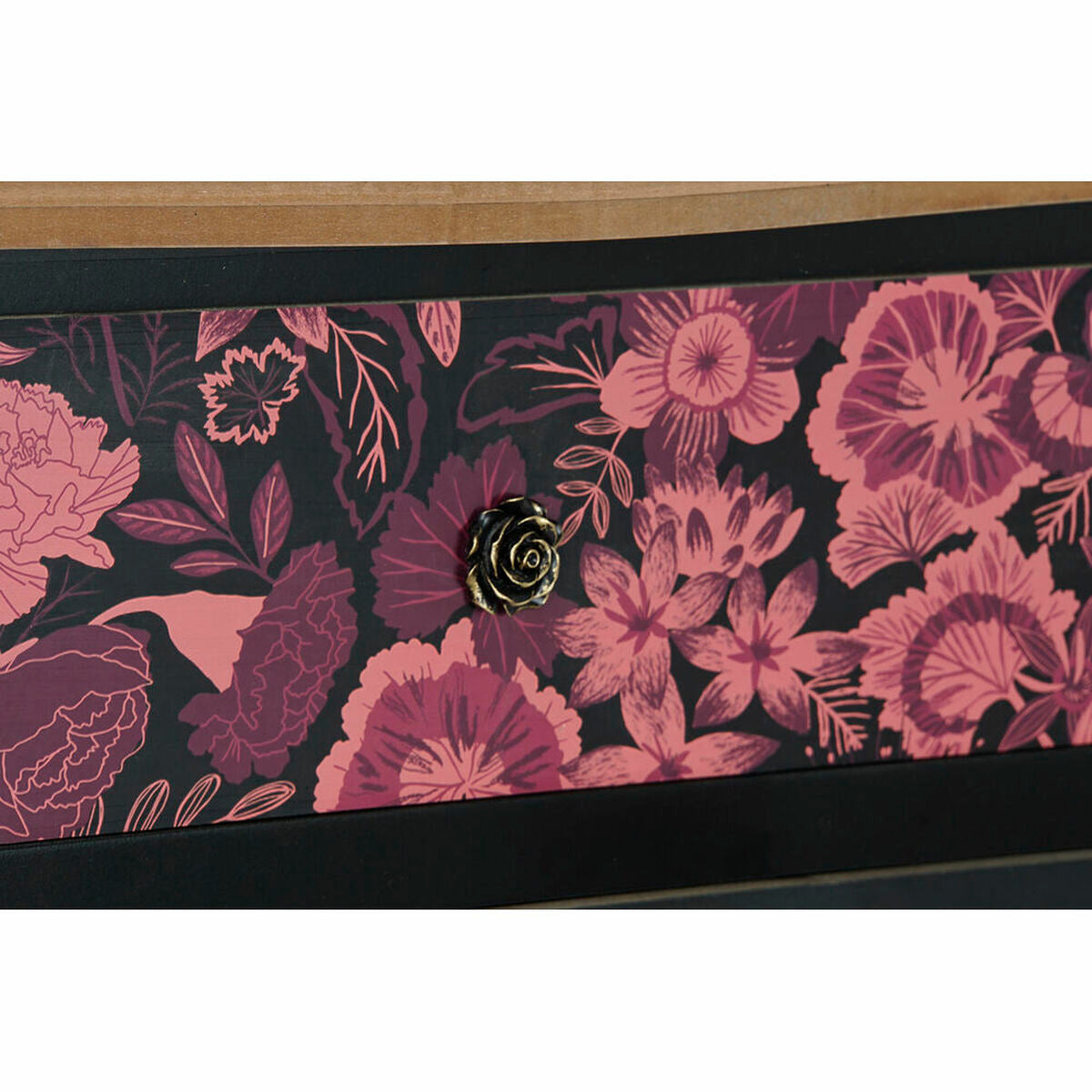 Sideboard DKD Home Decor Black Pink Brown MDF (76 x 39 x 75,5 cm)