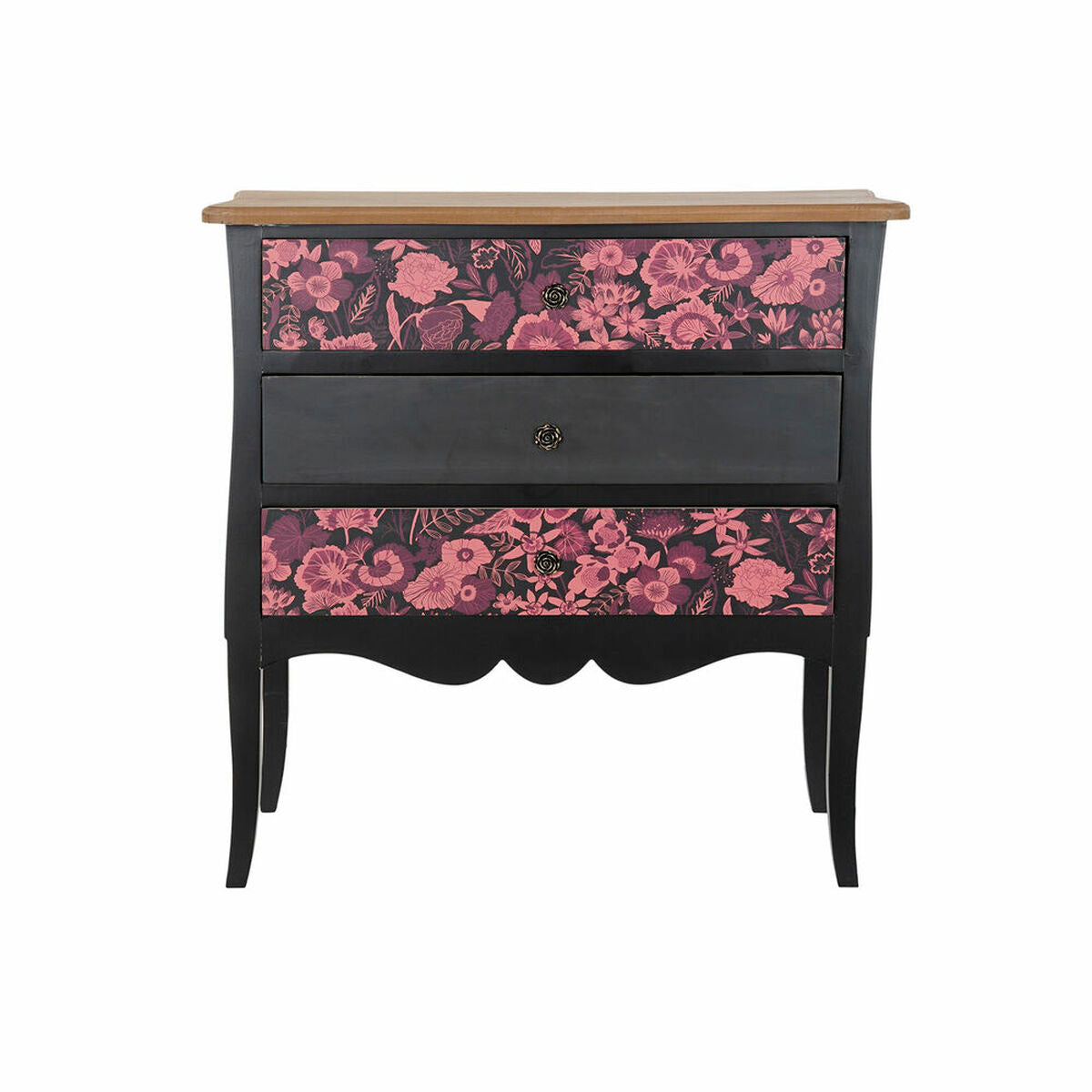 Sideboard DKD Home Decor Black Pink Brown MDF (76 x 39 x 75,5 cm)