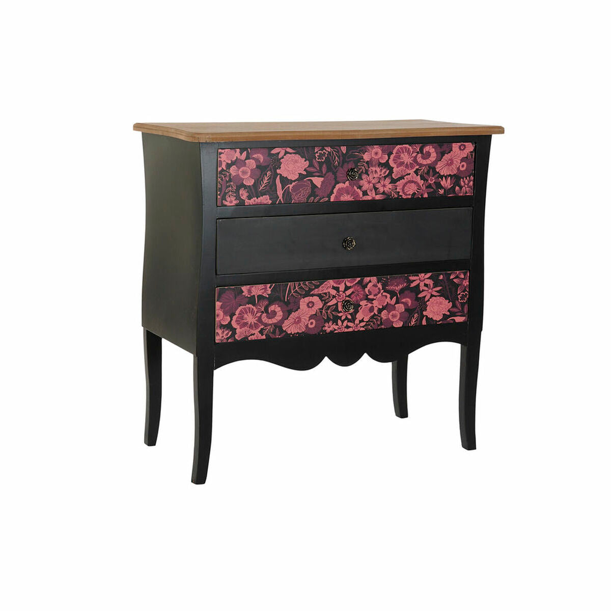 Sideboard DKD Home Decor Black Pink Brown MDF (76 x 39 x 75,5 cm)