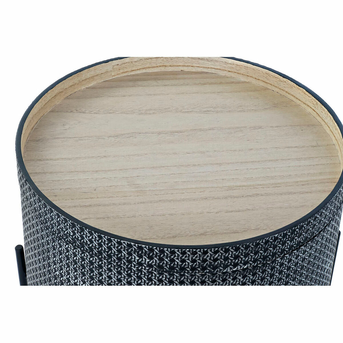 Table d'appoint Design Bali Home Decor Argenté Noir Métal MDF (45 x 45 x 39 cm)