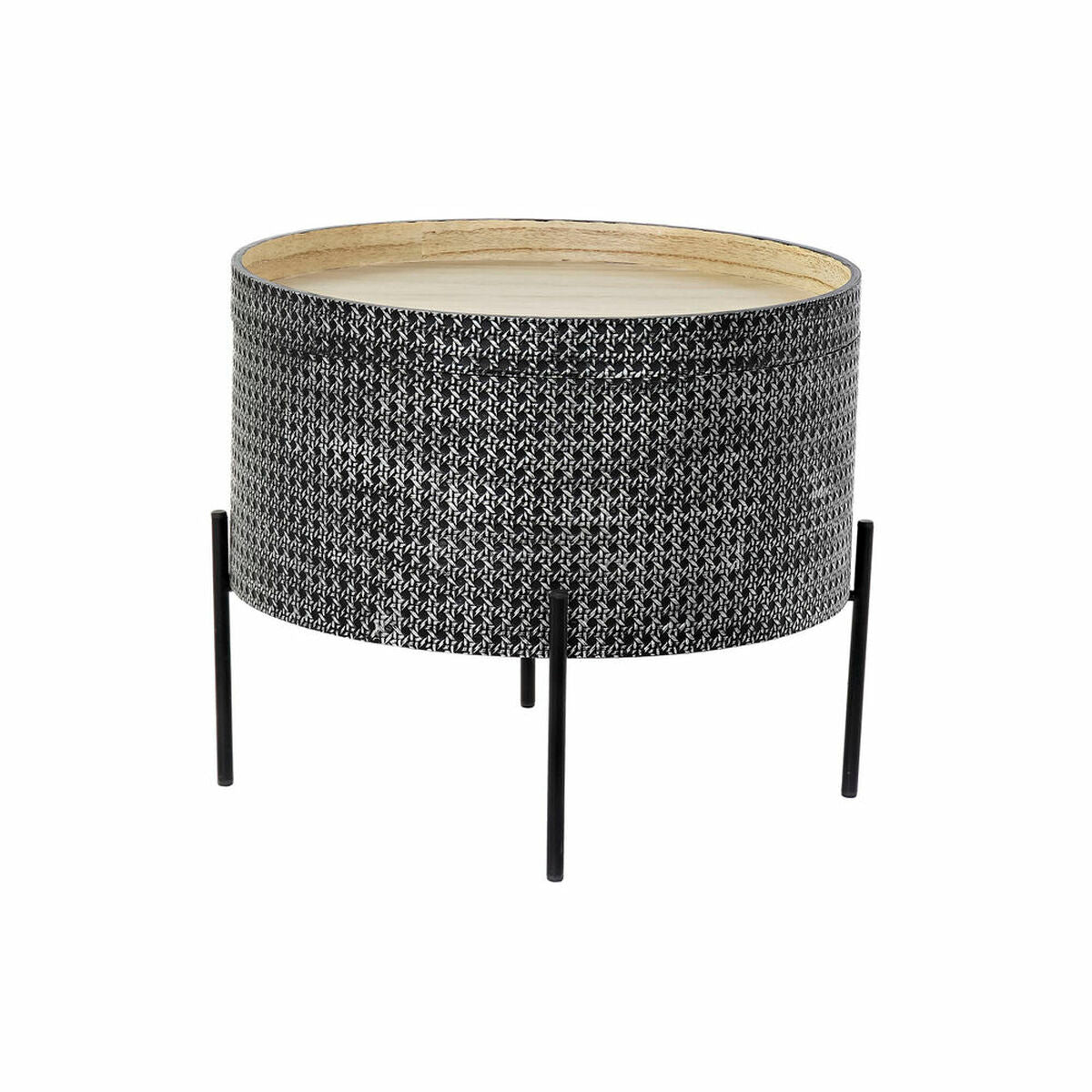 Table d'appoint Design Bali Home Decor Argenté Noir Métal MDF (45 x 45 x 39 cm)