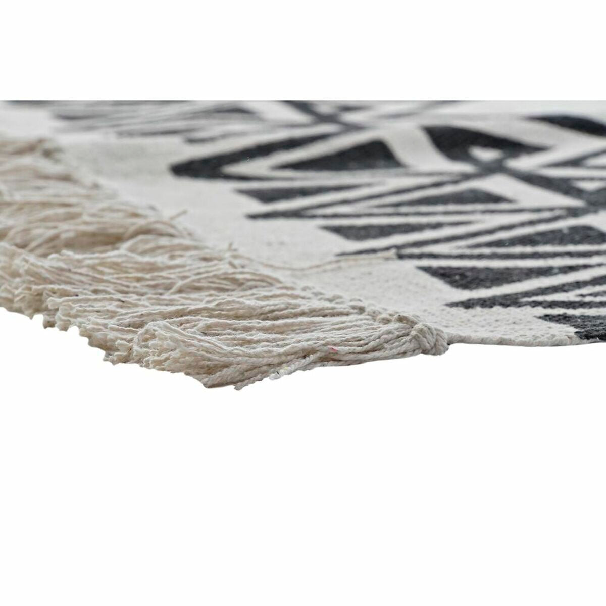 DKD Home Decor Alfombra Negro Blanco Ikat (120 x 180 x 0,7 cm)