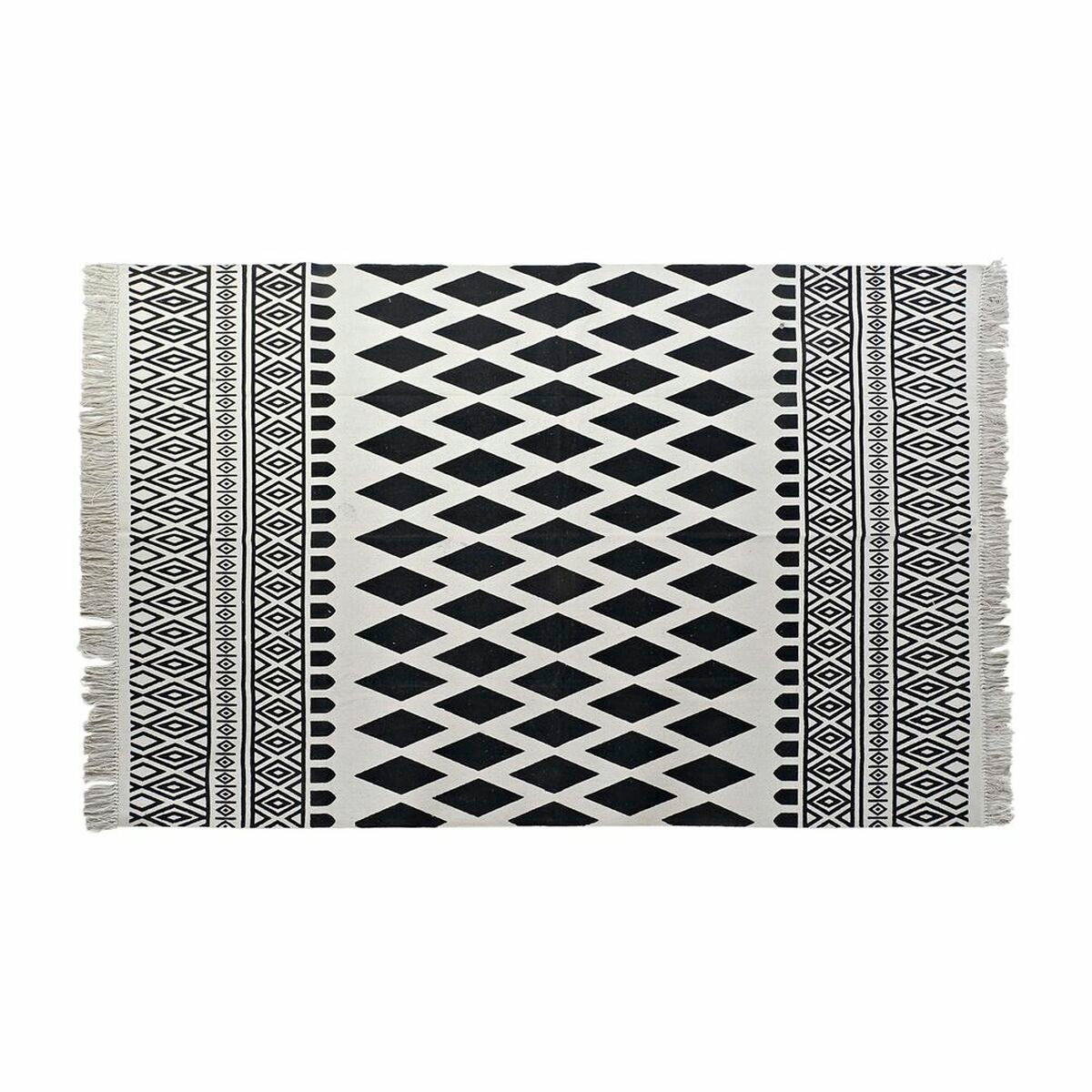 DKD Home Decor Alfombra Negro Blanco (120 x 180 x 0,7 cm)