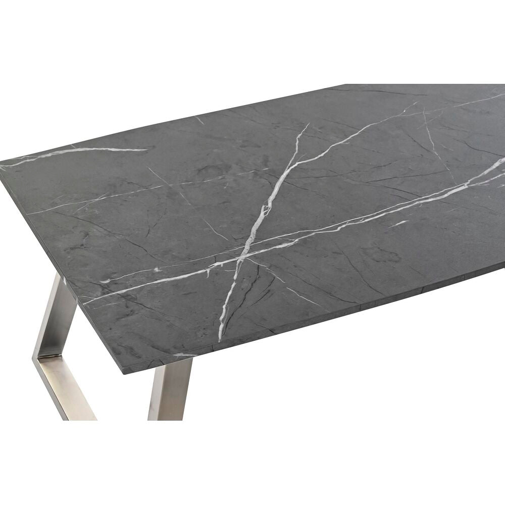 Mesa de Centro de Diseño Imitación Mármol Negro Home Decor MDF Acero (120 x 60 x 44 cm) 