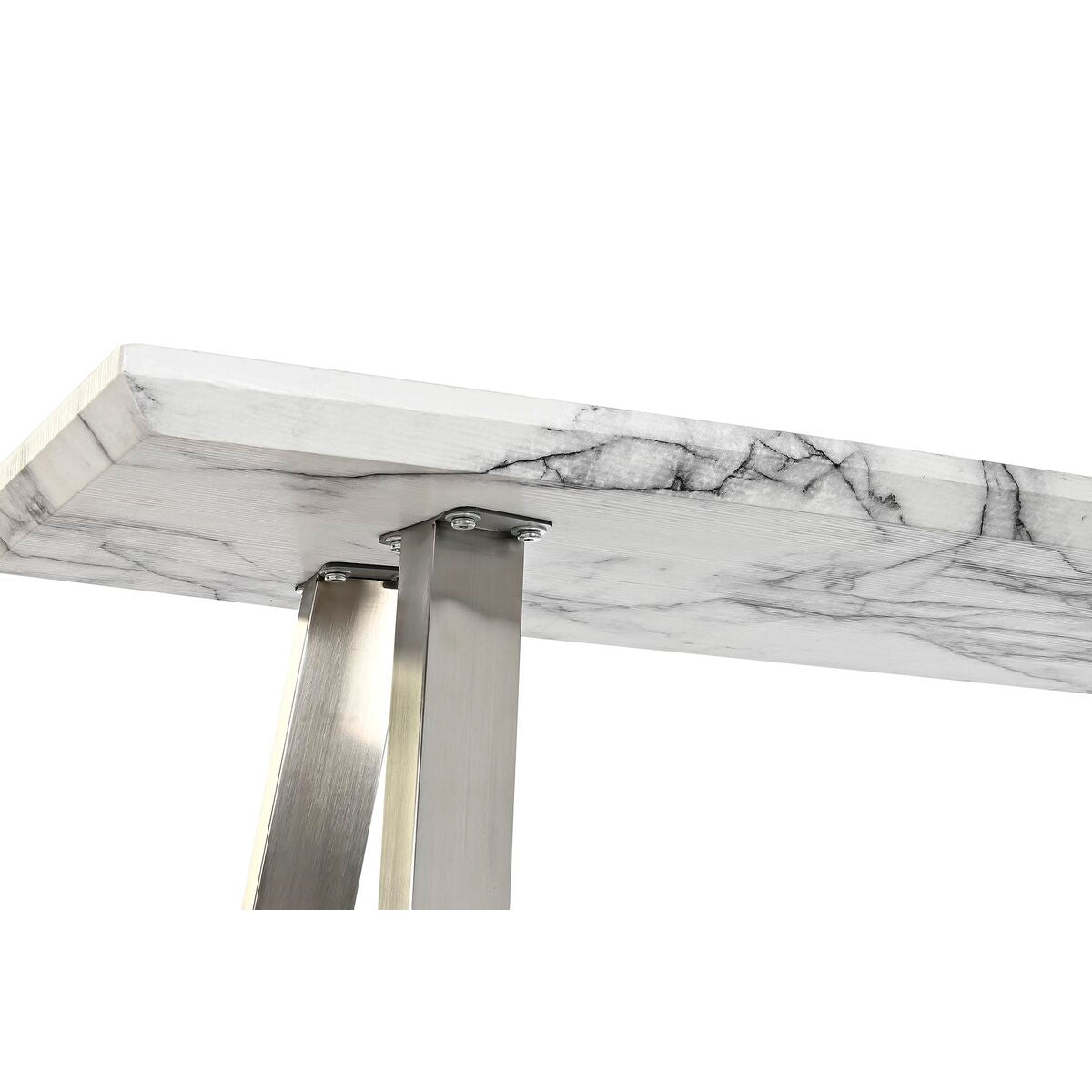 Console DKD Home Decor Silver MDF Steel White Modern (120 x 40 x 76 cm)