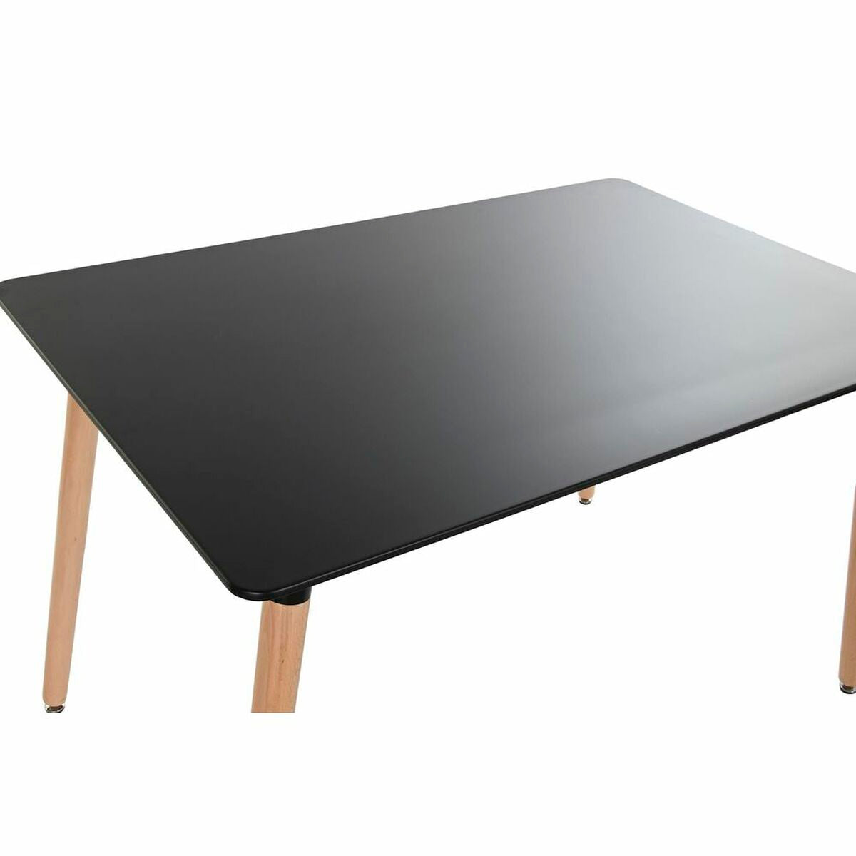 Mesa de comedor escandinava de madera de abedul y negro (120 x 80 x 74 cm)