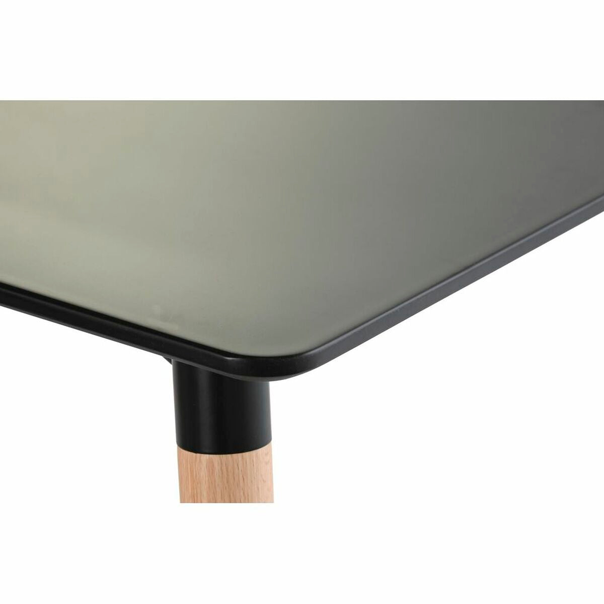 Mesa de comedor escandinava de madera de abedul y negro (120 x 80 x 74 cm)