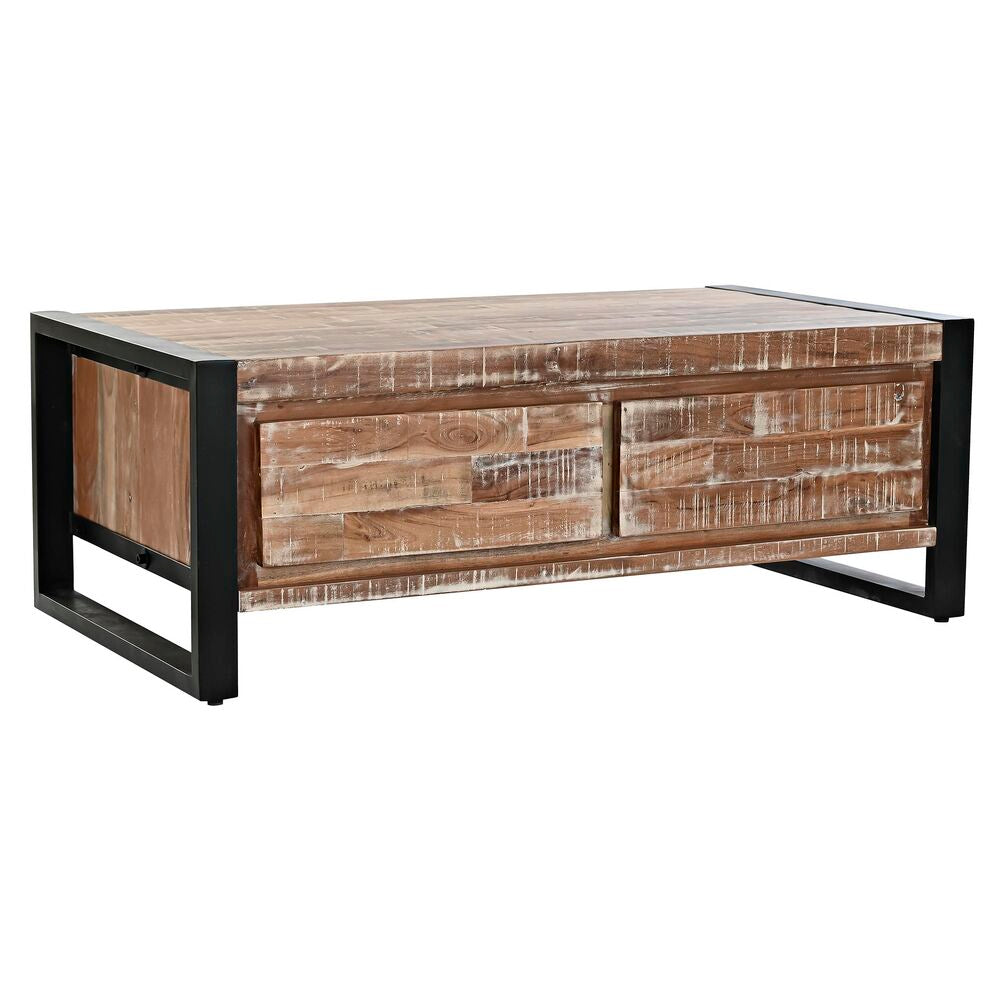 Table Basse Design Industriel Home Decor Métal Acacia (110 x 60 x 40 cm)