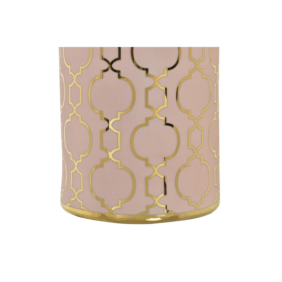 DKD Home Decor Jarrón de porcelana de oro rosa oriental (13,5 x 13,5 x 36 cm)