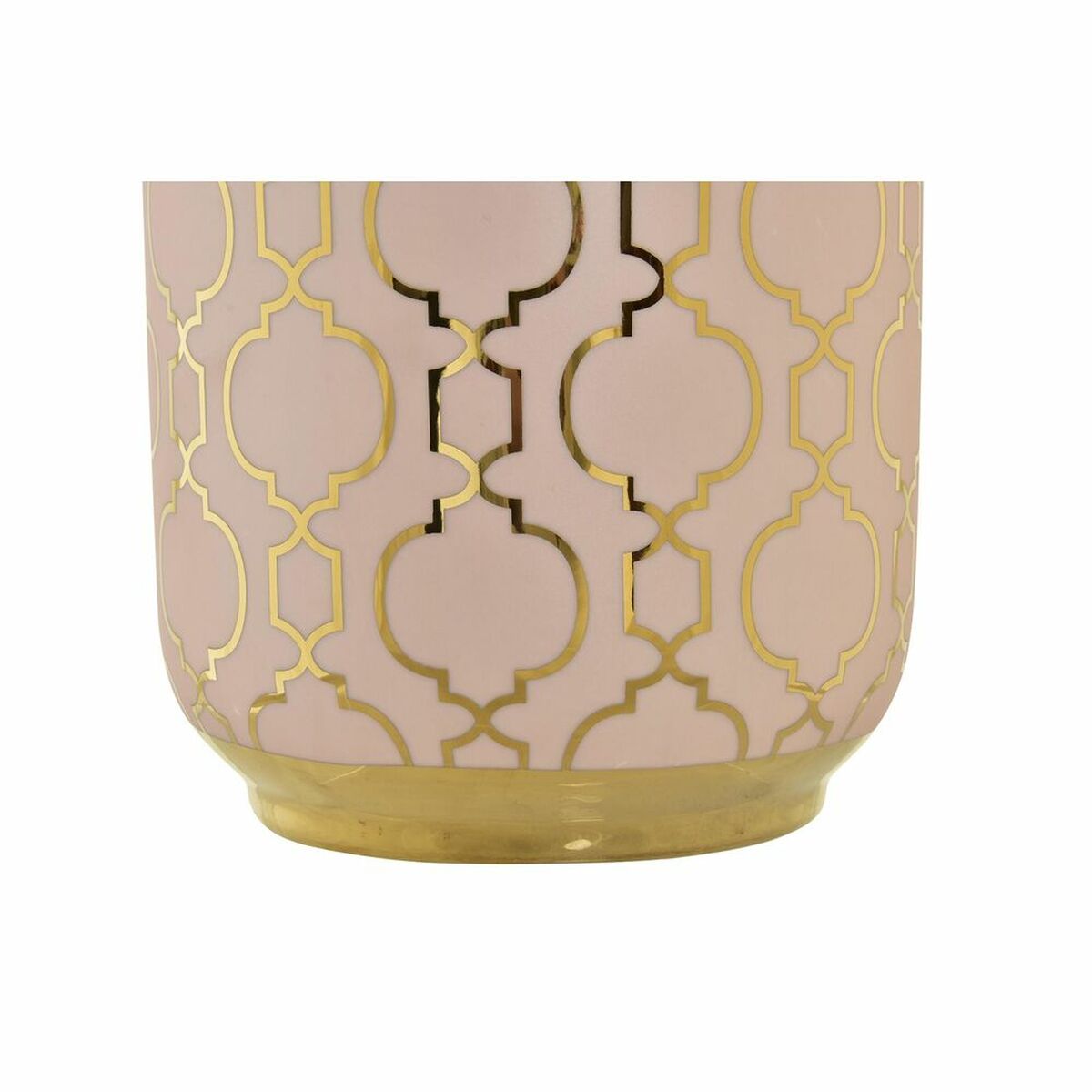 DKD Home Decor Jarrón de porcelana de oro rosa oriental (15 x 15 x 41,5 cm)