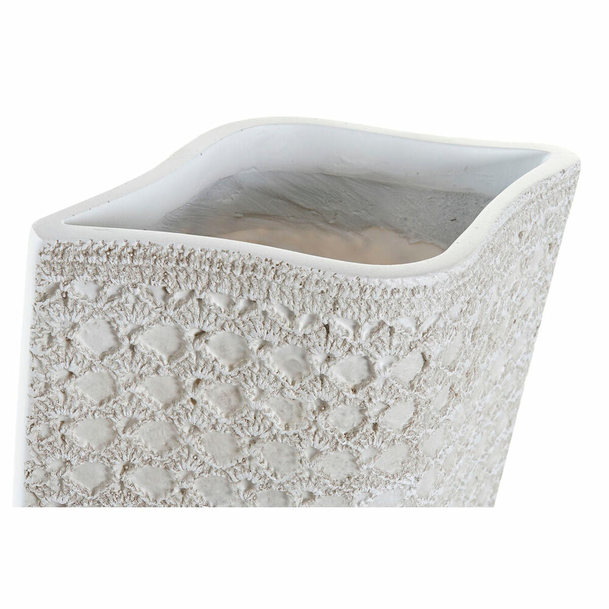 DKD Home Decor Jarrón de resina moderno blanco (20 x 12 x 58 cm)