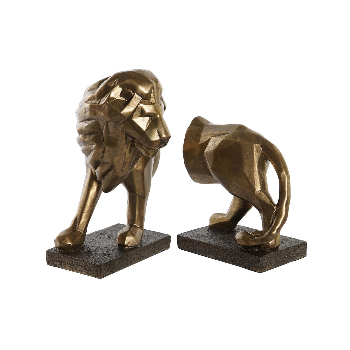 Porte-Livre Design Lion Doré Home Decor Résine Moderne (32 x 15 x 24,5 cm)