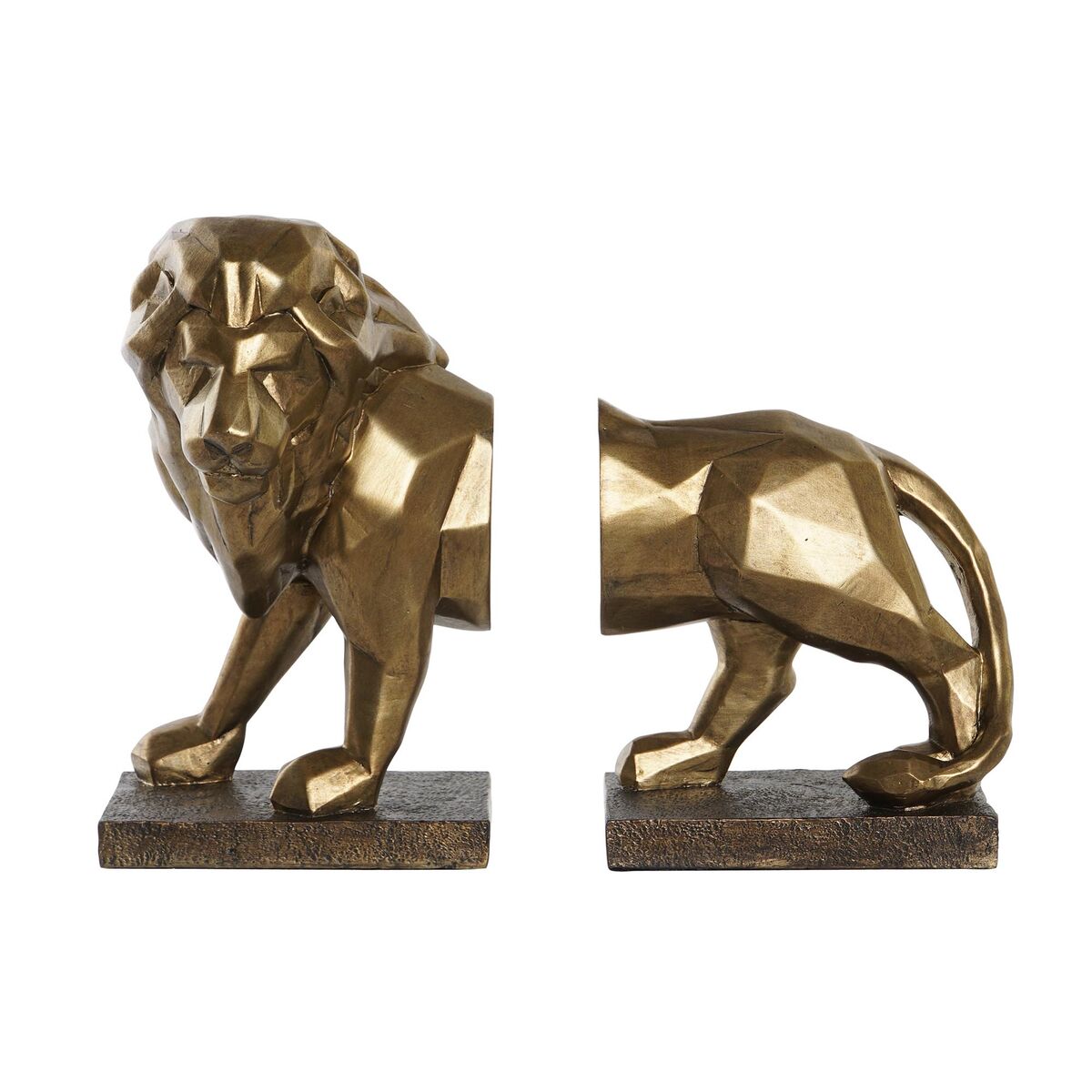 Porte-Livre Design Lion Doré Home Decor Résine Moderne (32 x 15 x 24,5 cm)