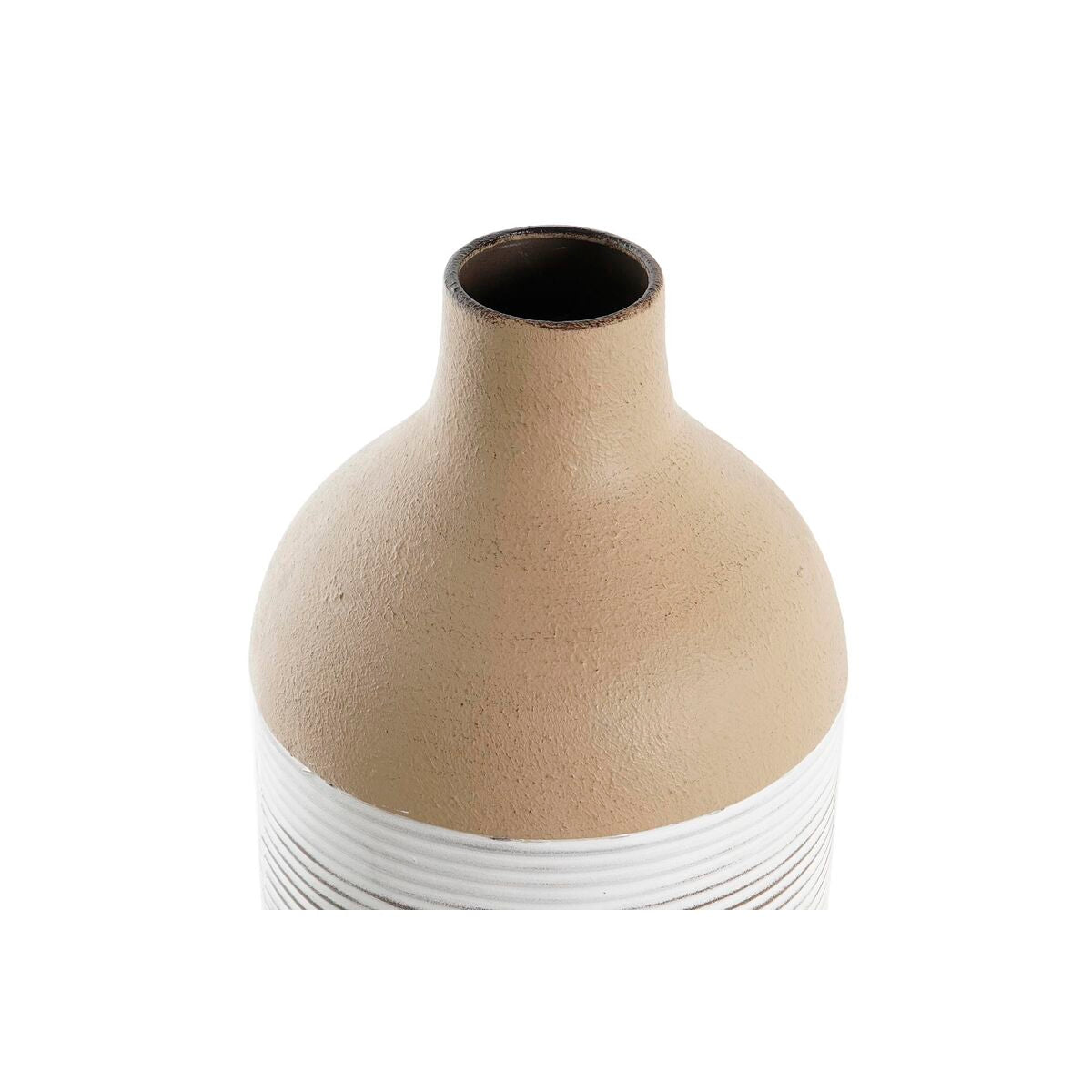 Florero DKD Home Decor Beige Colonial White Metal (16 x 16 x 45 cm)