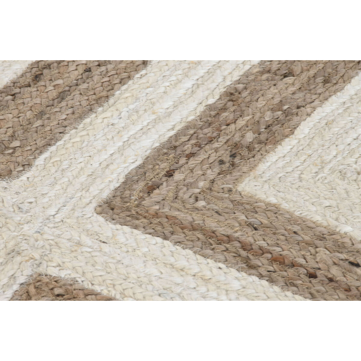 Alfombra Redonda Home Decor Escandinavo Blanco Marrón Claro Yute (150 x 150 x 1 cm)