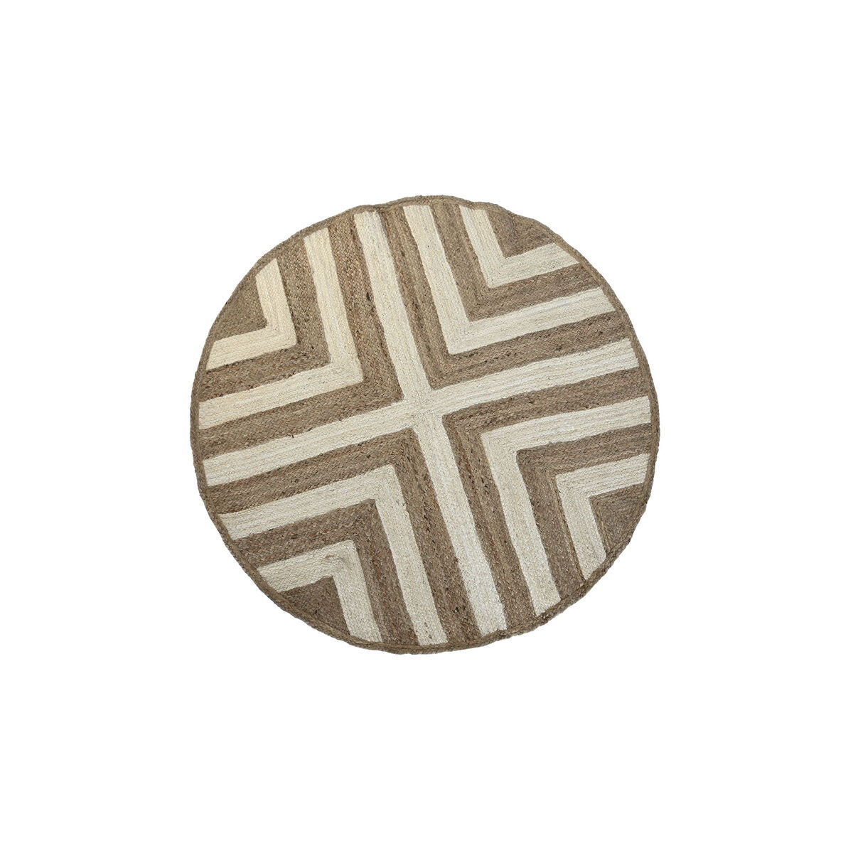 apis Rond Home Decor Scandinave Blanc Marron Clair Jute (150 x 150 x 1 cm)