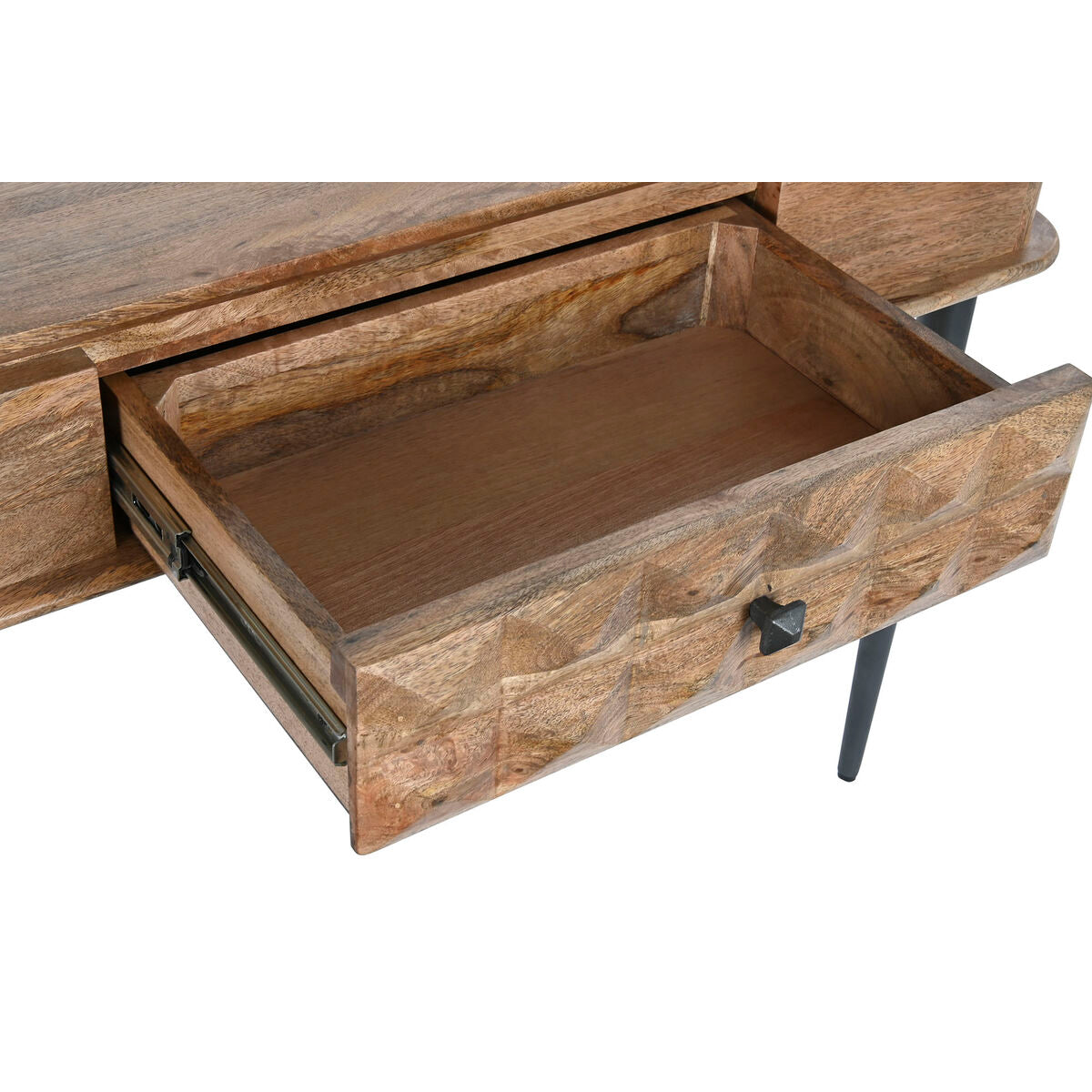 Console DKD Home Decor Natural Black Metal Mango wood