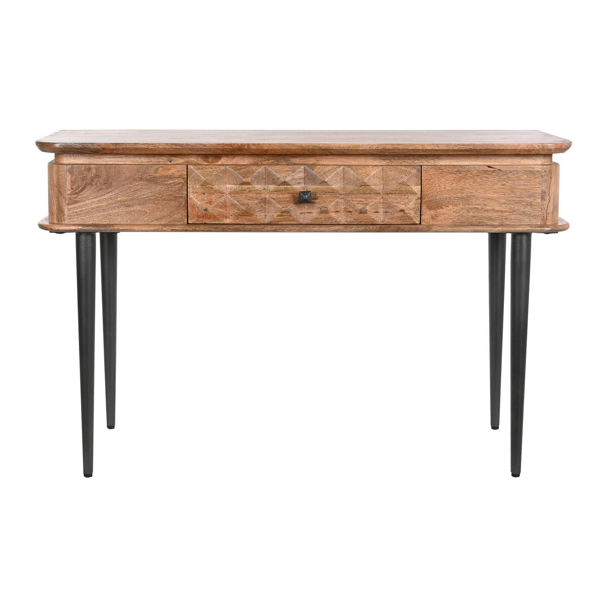 Console Design Africain Home Decor Naturel Noir Métal Bois de manguier