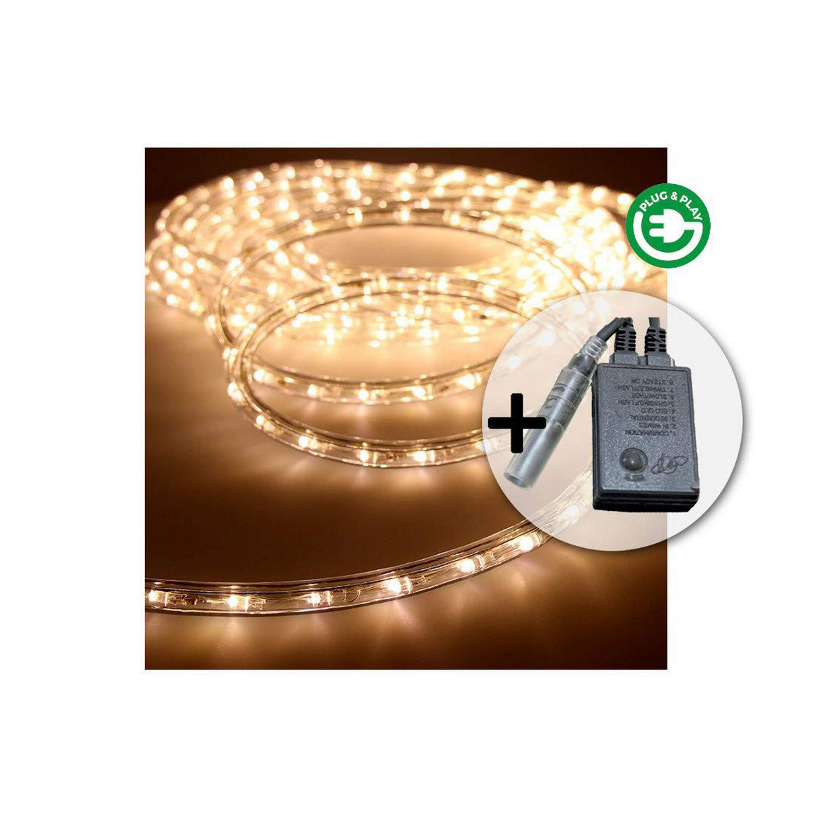 Tuyau d'arrosage LED EDM Flexiled 8 Fonctions 230 V Vert tendre (12 m)