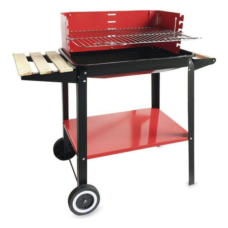 Barbecue au charbon de bois Algon Noir Rouge (58 x 38 x 72 cm) Acier émaillé