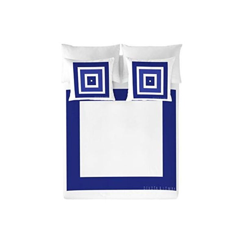 Parure de Lit Design Grec Blanc et Bleu Devota & Lomba Squared (Lit de 150) (240 x 220 cm)