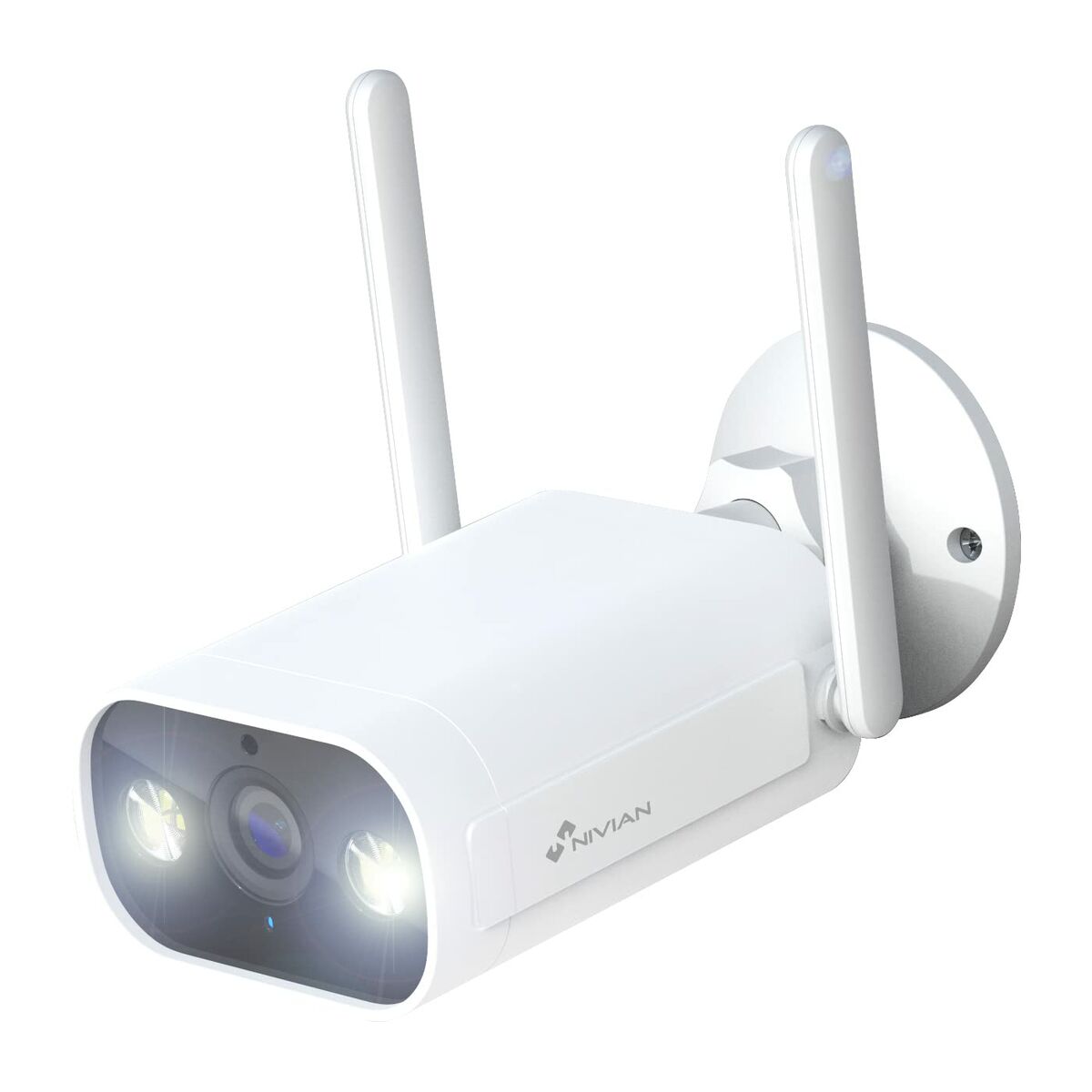 Caméra IP Nivian NVS-IPC-02-L - Caméra de sécurité IP avec Vision Nocturne, Wi-Fi - Blanc