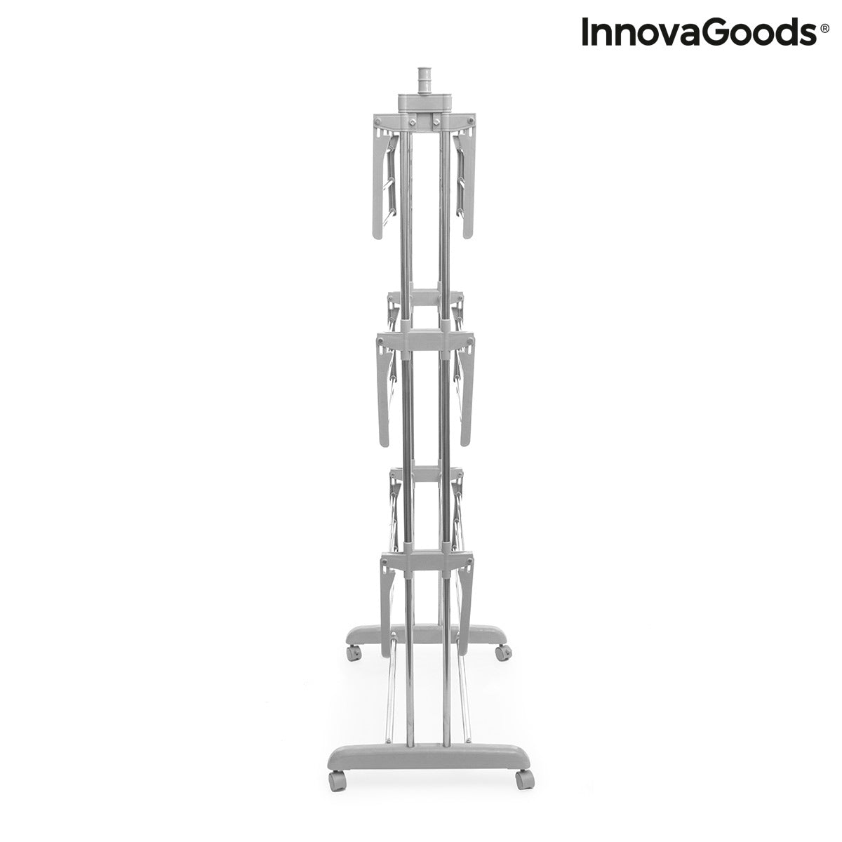 Folver InnovaGoods Perchero Vertical Plegable con Ruedas de 24 Barras InnovaGoods