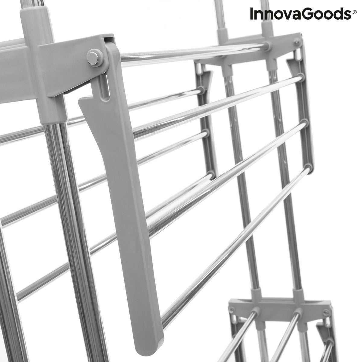 Folver InnovaGoods Perchero Vertical Plegable con Ruedas de 24 Barras InnovaGoods