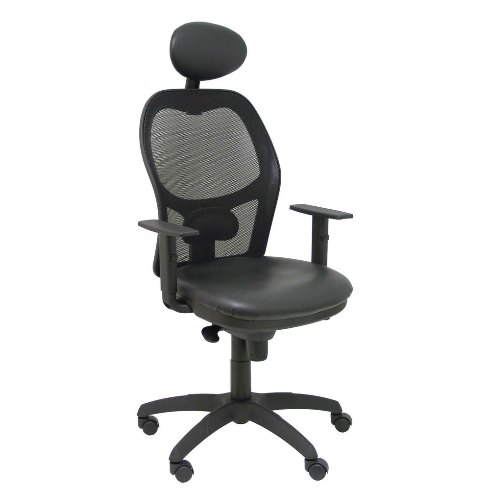 Silla Oficina con Reposacabezas Jorquera Similpiel P&amp;C SNSPNEC Negro