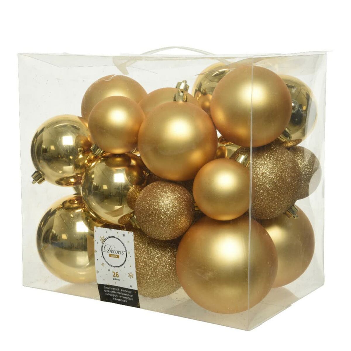 Boules de Noël Dorée Brillant Decoris (26 Pièces)