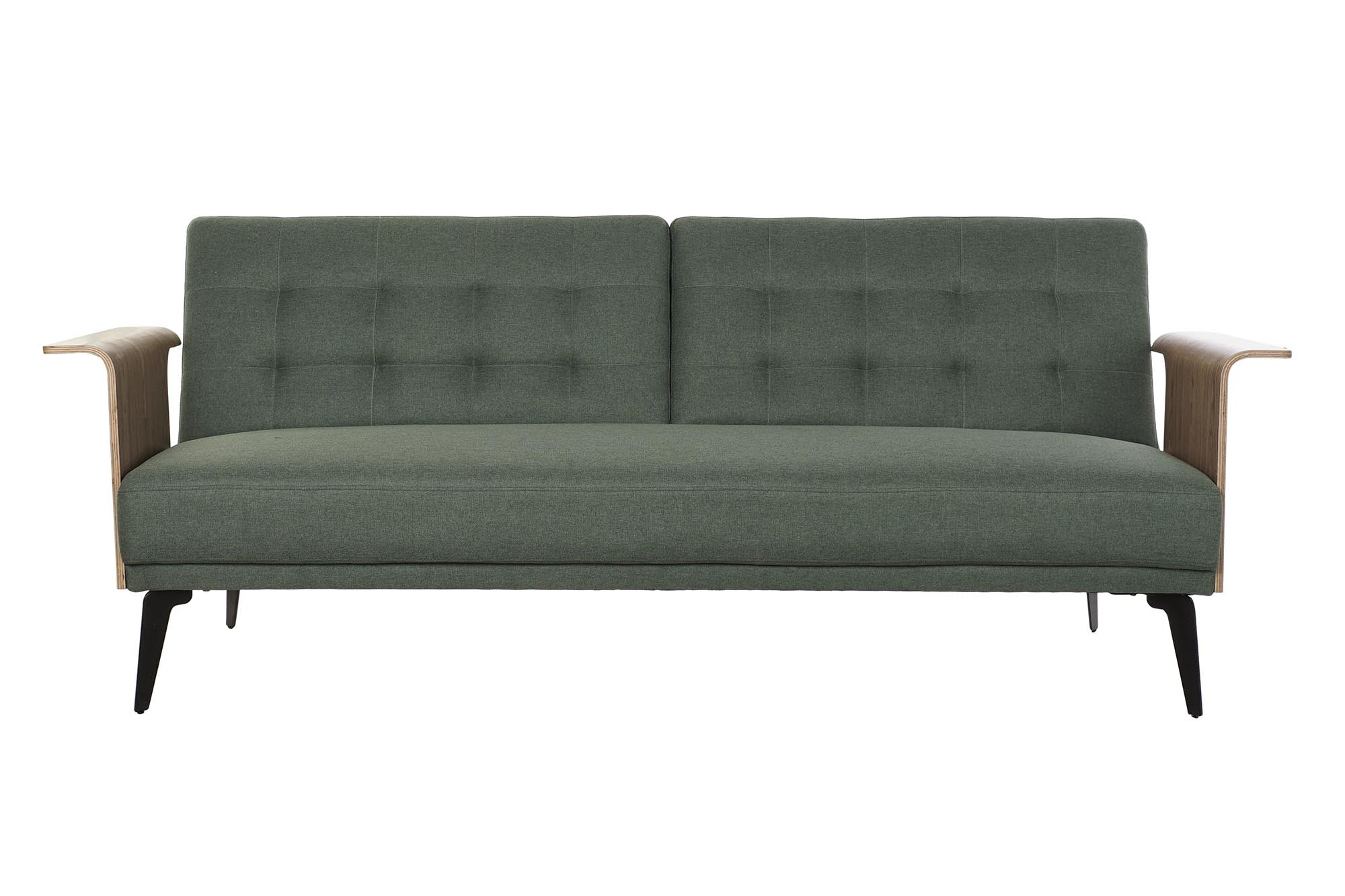 Canapé Convertible Home Decor Vert Polyester Bois d'eucalyptus (203 x 87 x 81 cm)