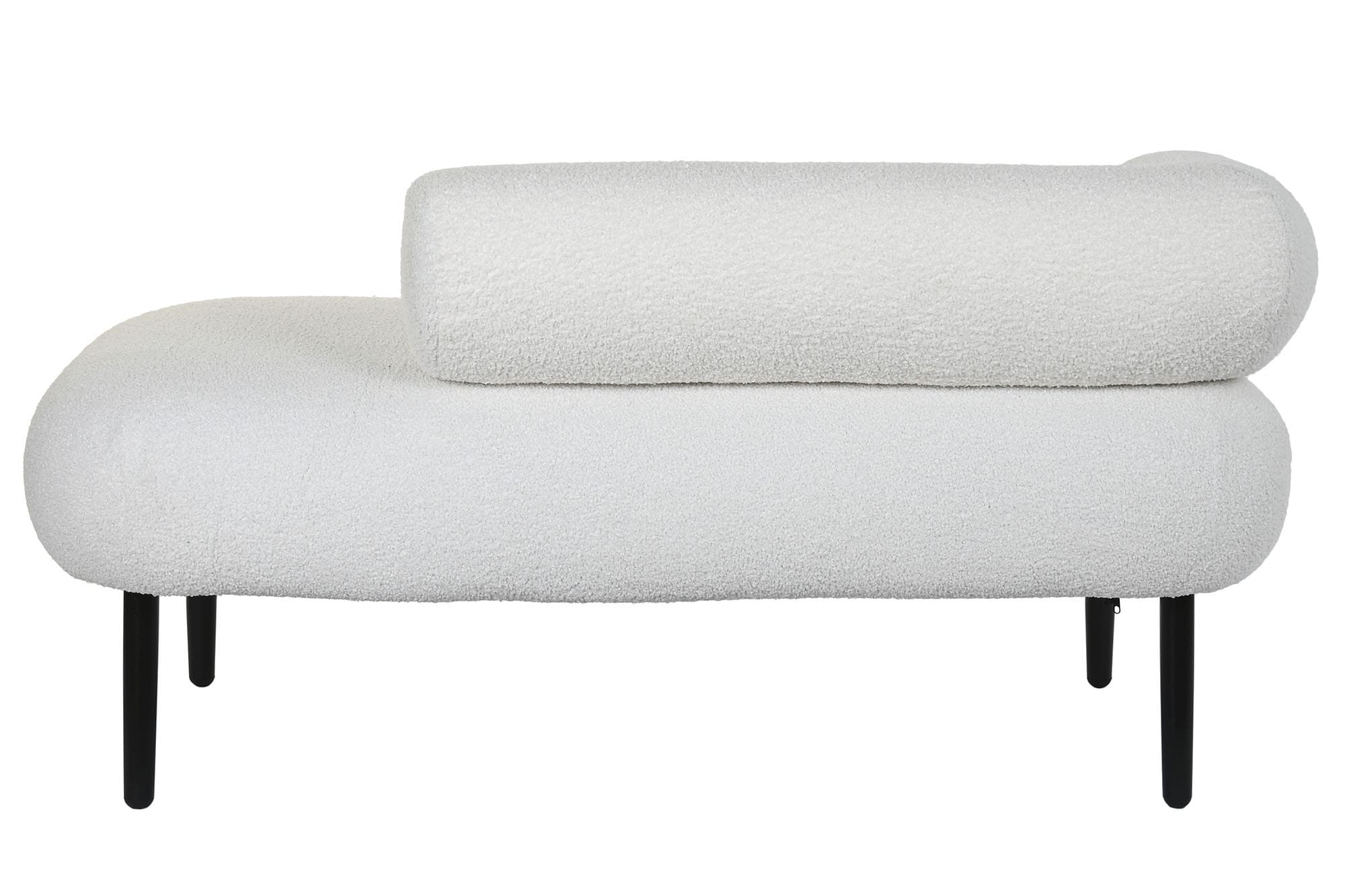 Sofá cama contemporáneo en tejido Bouclette blanco polar y metal negro