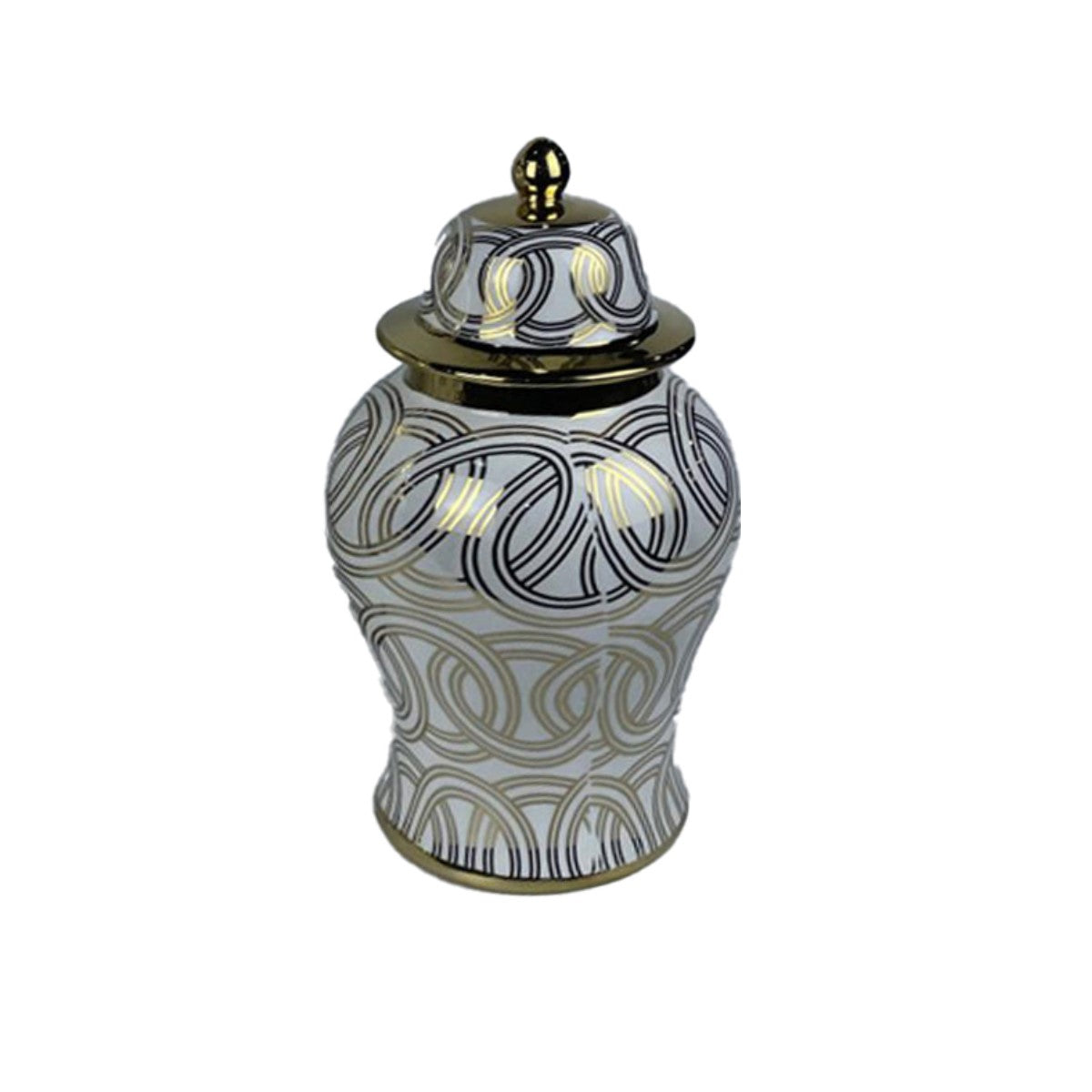 Jarrón DKD Home Decor Porcelana Oro Blanco Oriental (17 x 17 x 31 cm)