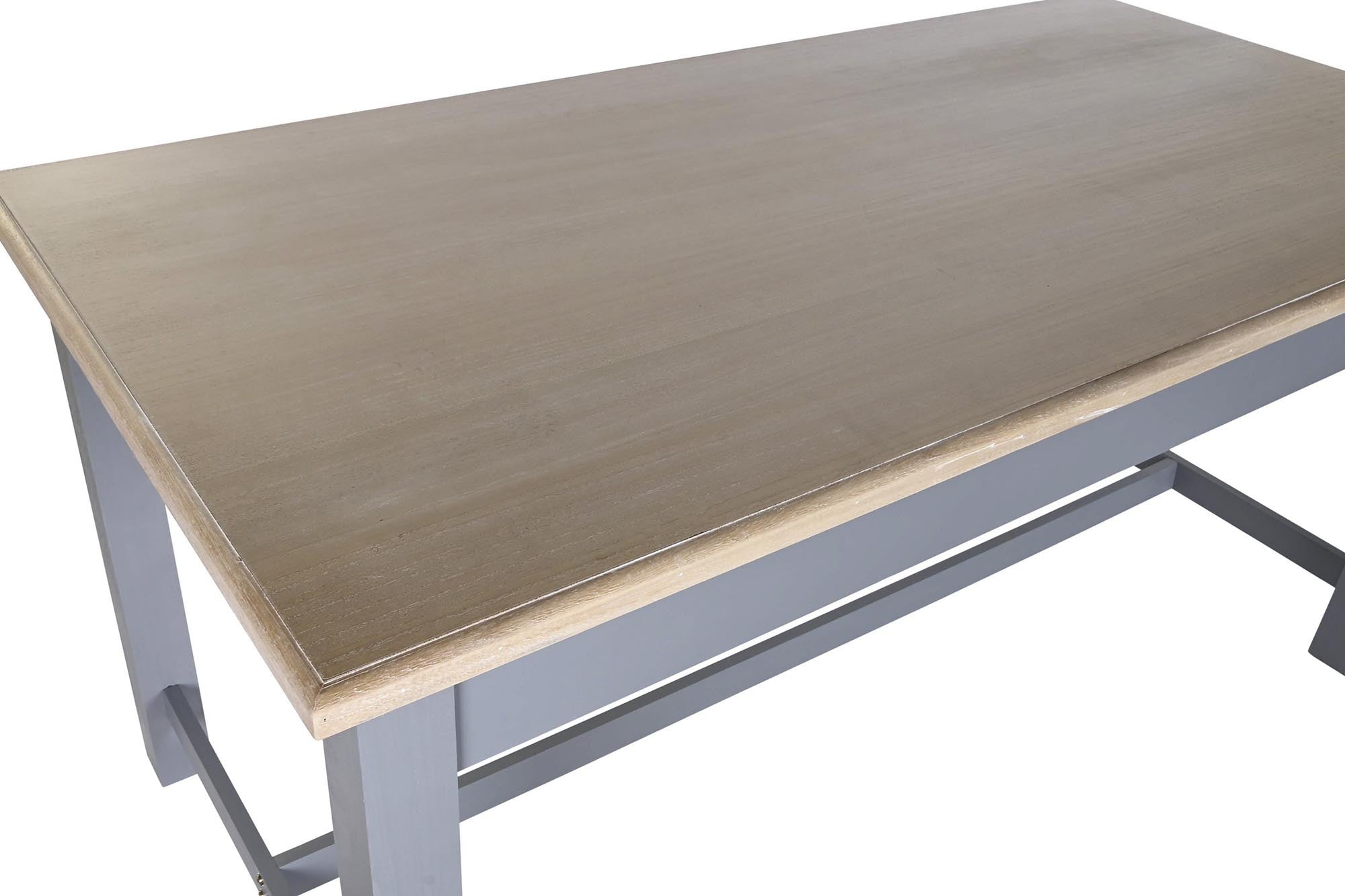 Table de Salle à Manger Design Traditionnel Home Decor Gris Bois MDF (161.5 x 81.5 x 78 cm)