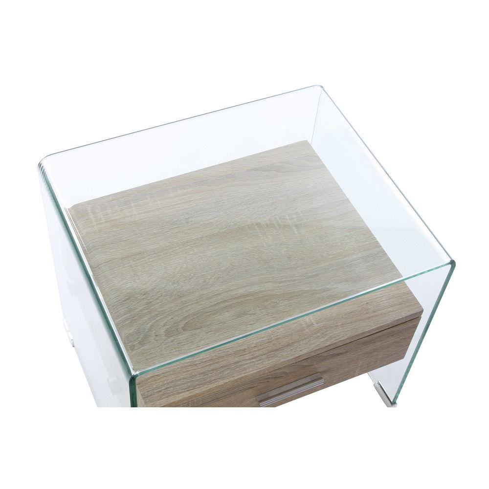 Little Moderna . Table de nuit en bois et verre