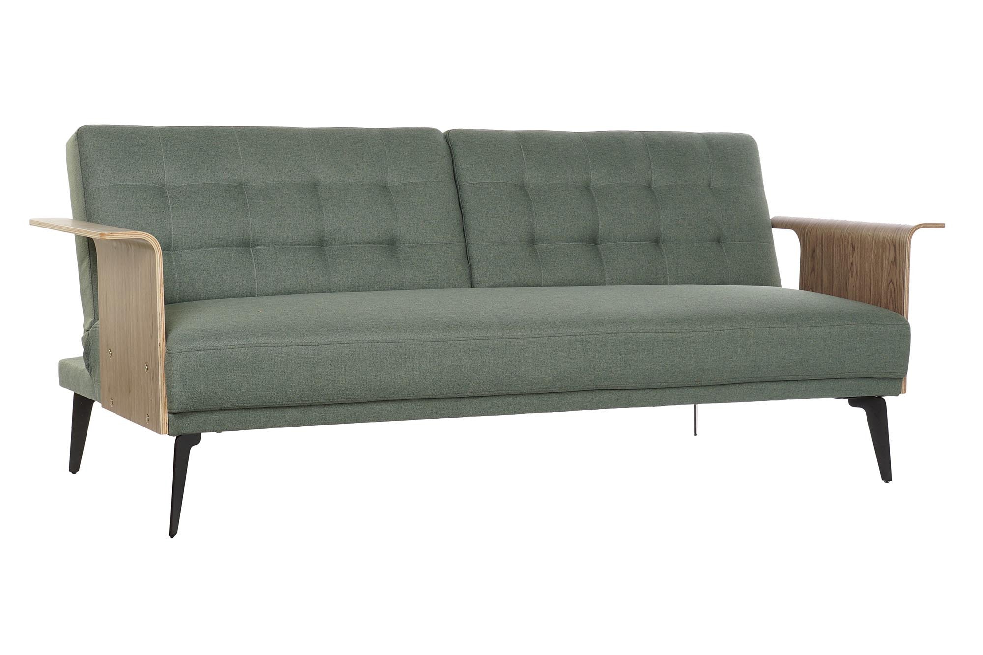 Canapé Convertible Home Decor Vert Polyester Bois d'eucalyptus (203 x 87 x 81 cm)