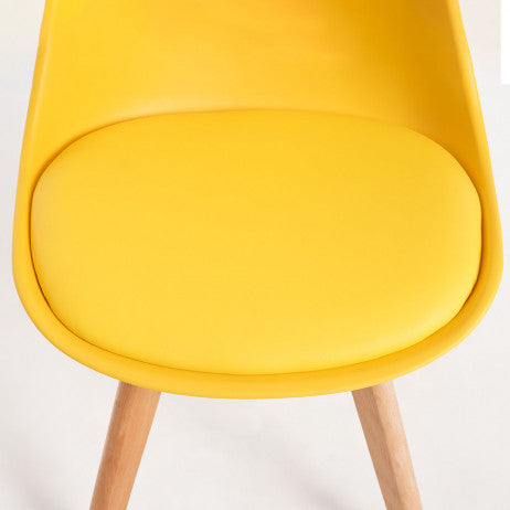 Silla de Comedor Amarillo Mostaza y Madera de Haya