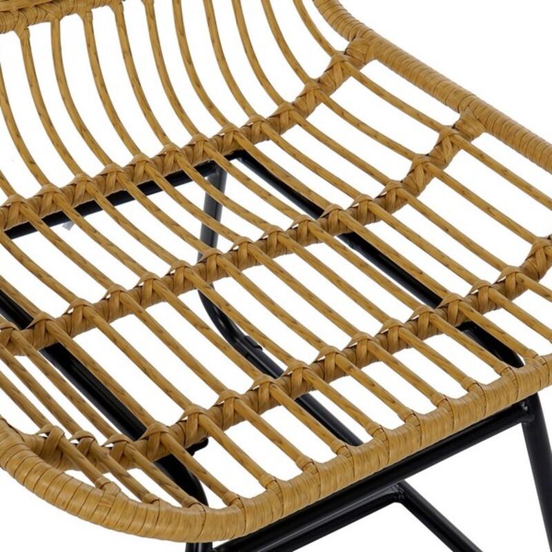 Chaise de jardin Bali Rotin Tresse Fer Noir