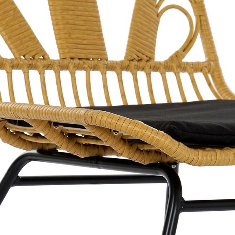 Chaise de jardin Bali Rotin Tresse Fer Noir