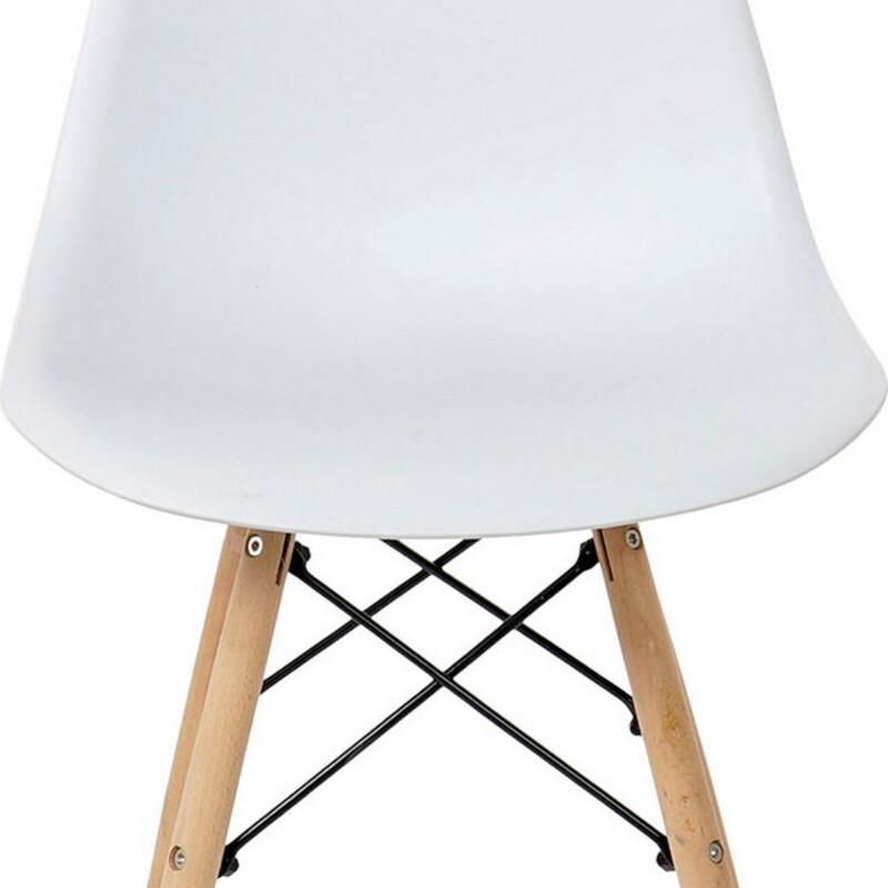 Blanco Polar. Silla contemporánea en blanco y madera