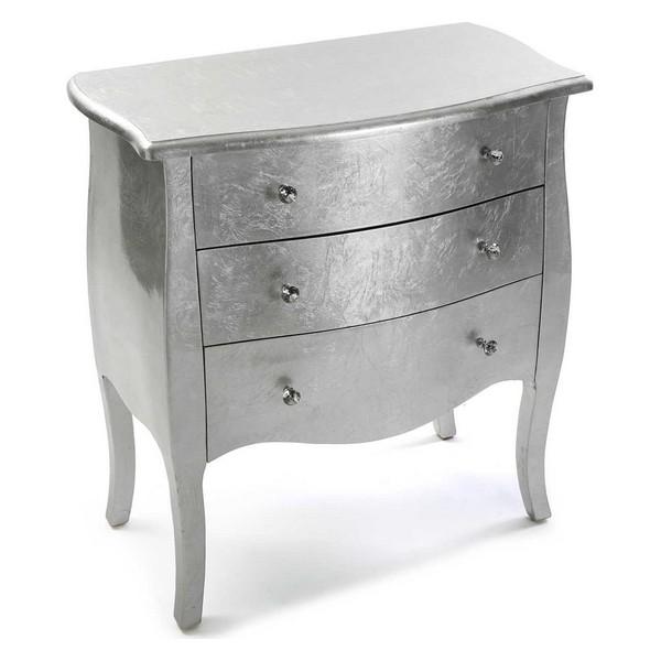 Cagliari Baroque Chest of Drawers in Silver Wood