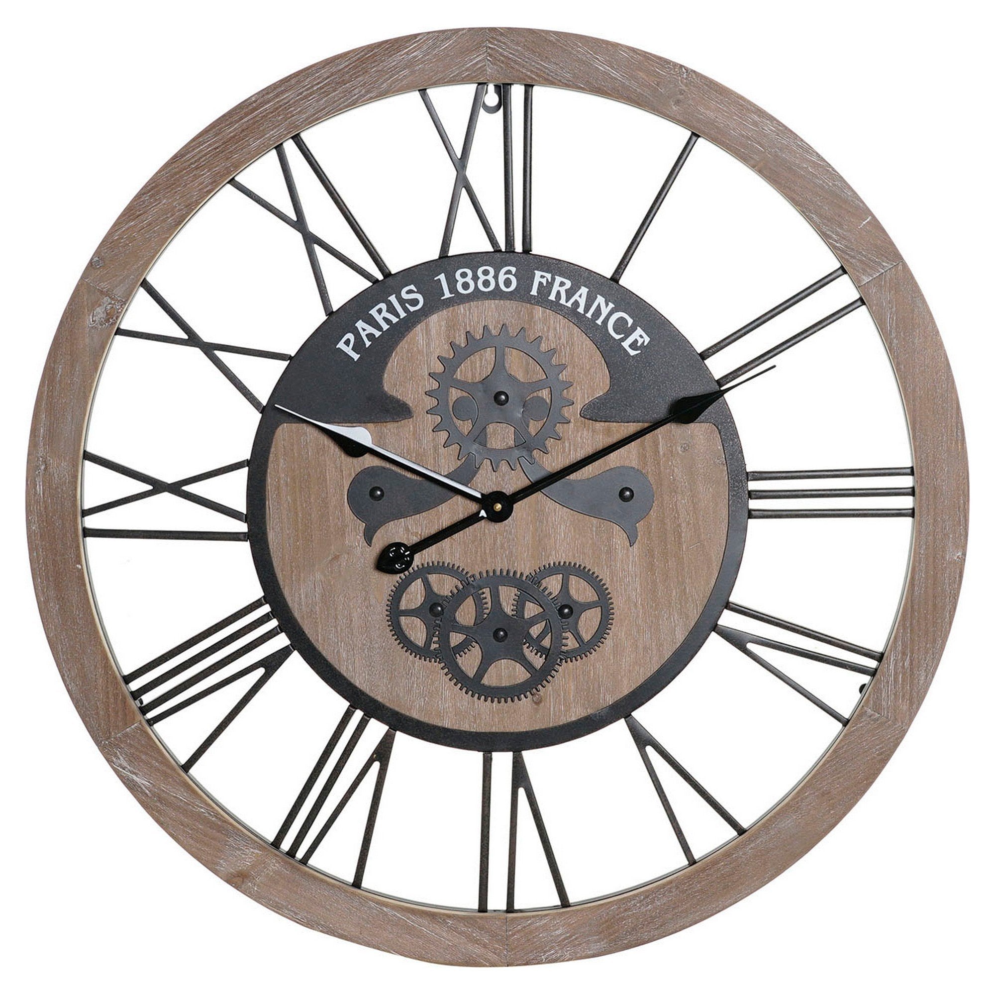 Horloge murale industrielle Black Iron