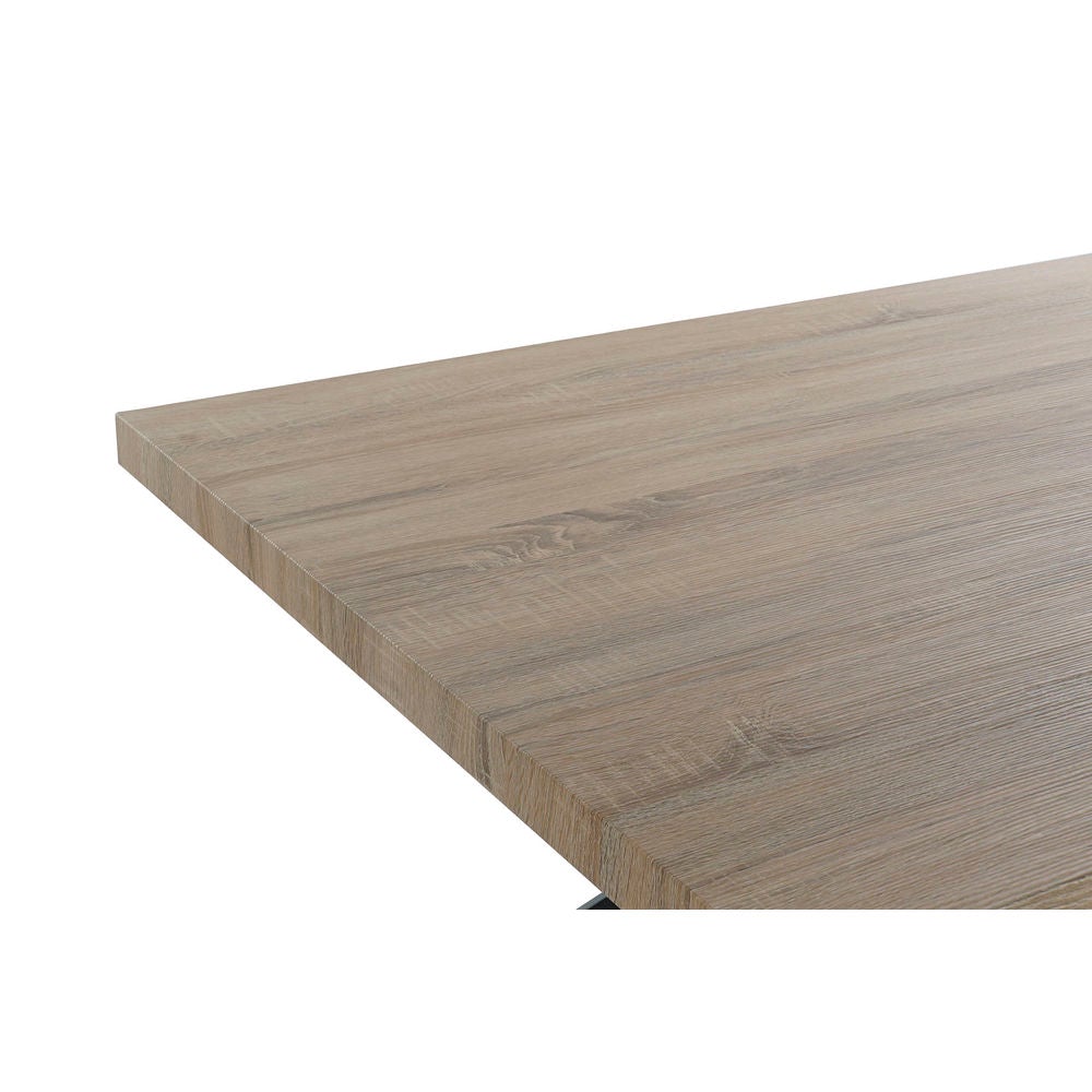 Mesa de comedor contemporánea de madera y metal negro